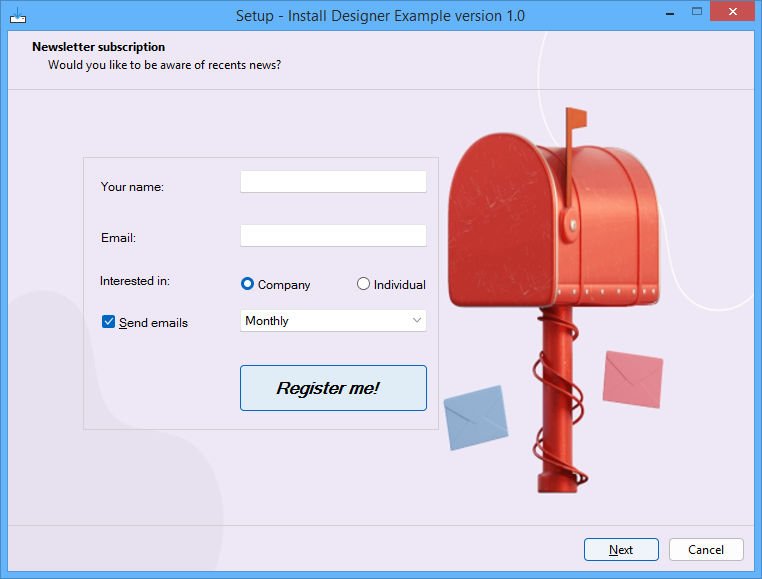 Inno Setup installer with custom design
